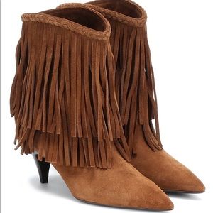 Saint Laurent Fringe Suede Boots - image 1